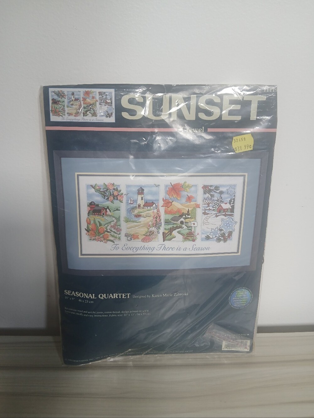 Sunset Crewel Embroidery Kit 11119 Seasonal Quartet 18” X 9” There Is a Season